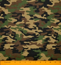 Camo Camouflage Fabric - HALF YARD - 100% Quilting Cotton Military Army Hunting