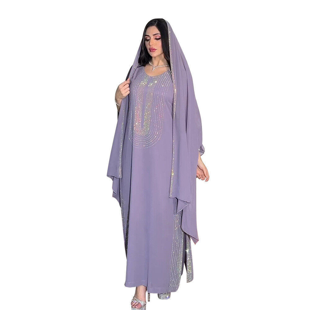 Moroccan Abaya Women Muslim Hijab Maxi Dress Dubai Arab Robe Kaftan ...