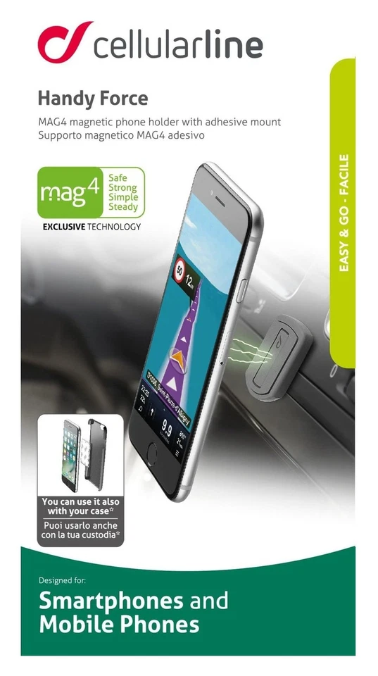Cellular Line Supporto auto smartphone TOUCH FIX Universal Black MAG4HANDYFORCE - Immagine 2 di 4
