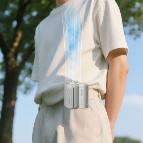 Leafless Waist Hanging Fan Large-Capacity Usb Charging Portable Outdoor Campsite - Picture 2 of 4