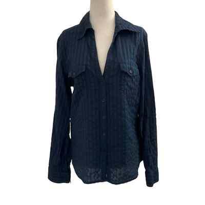 Michael Kors Blue Button Up Roll tab Sleeve Shirt Size 14 | 5-7