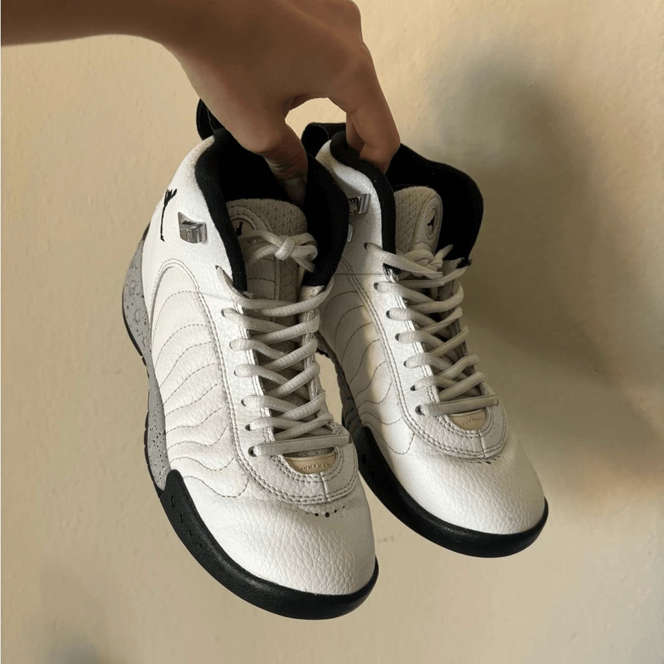 Nike Air Jordan Jumpman Pro Sneakers White Black Wolf Grey Size 5Y - Image 2 of 4