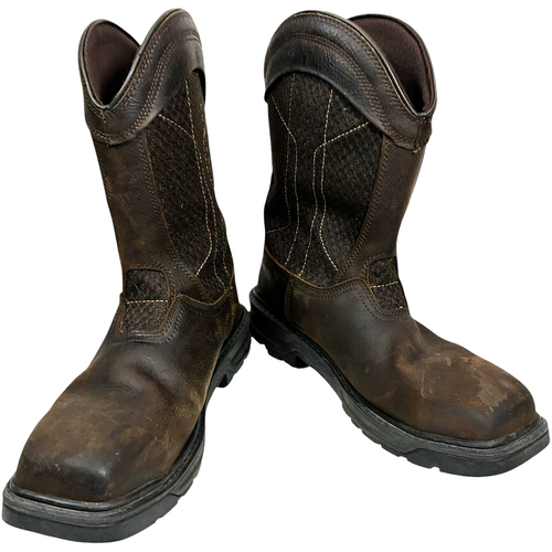 Herman Survivors Men's 8.5 Granite Buffalo Leather Pull-onSteel Toe Work Boots - Picture 4 of 15