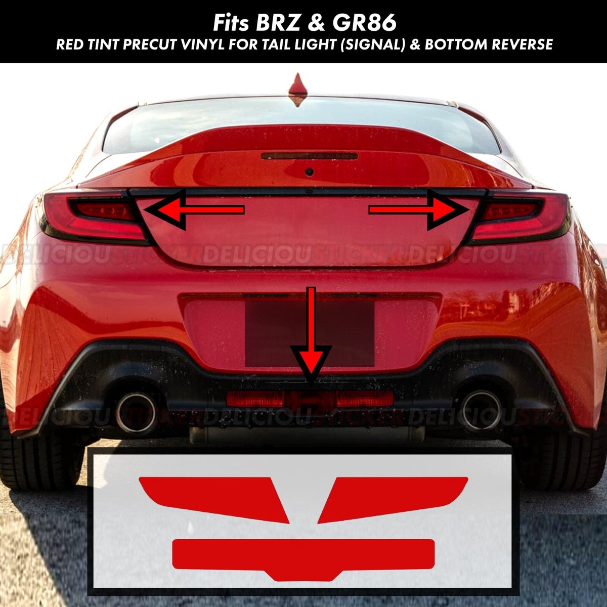 Fits 2022-2026 BRZ Gr86 SET Red Tail Light Rear Reverse Tint