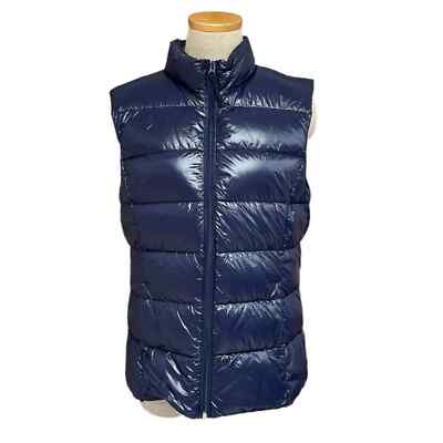DIP Juniors Down Vest Women's XL X Large Navy Blue NWT Puffer Full Zip Packable