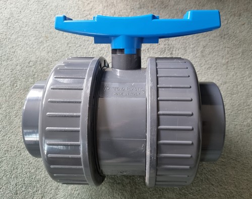 Tecno Plastic 3" Doppia Unione Plain/Dolore PVC Valvola a Sfera EPDM O-Ring - NUOVISSIMA - Foto 4 di 4