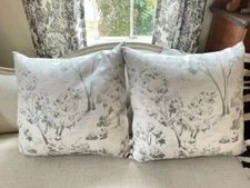 Set Of 2 - Floral Off White Throw Pillows