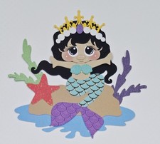 Little Mermaid Black Hair. Scrapbook, Card Making Paper Piecing