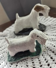 2 Sealyham Terrier Figurines Handmade