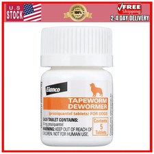 Elanco Tapeworm Dewormer (Praziquantel Tablets) for Dog & Puppies, 5-Count