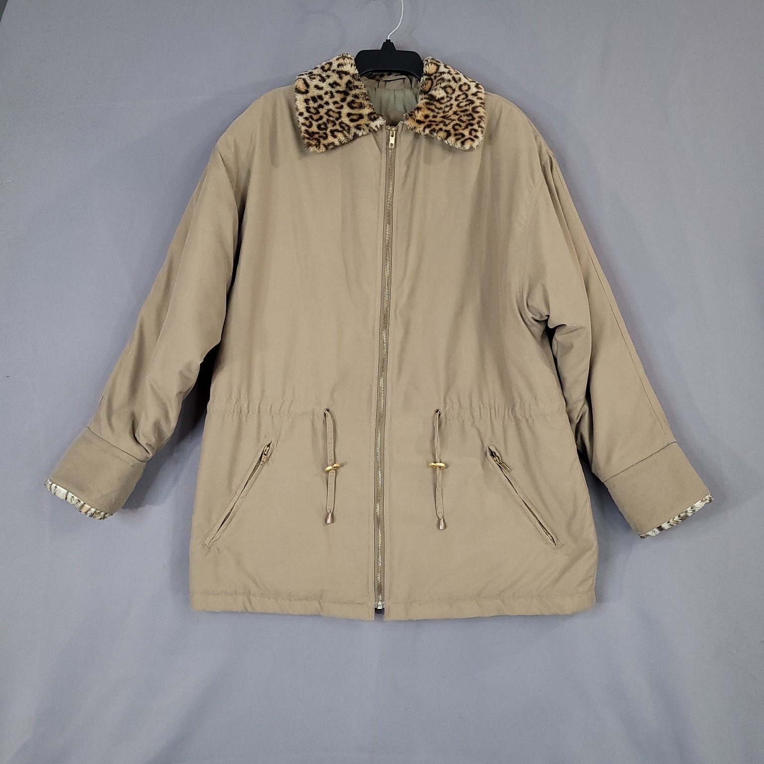 Basic Editions Women's Beige Jacket Small Faux Fu… - image 1