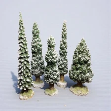 Department Dept 56 Heritage Village Snowy Evergreens set of 5 large #52614
