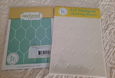 Taylored Expressions Pierced Tiles Cutting Plate and Wallflowers Stencil