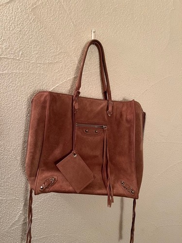 Balenciaga City Suede Handbag Beige Pink