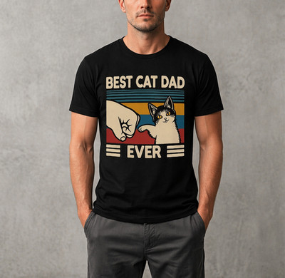 Best Cat Dad Ever Shirt Funny Cat Lover Gift Vintage Cat Dad Tee