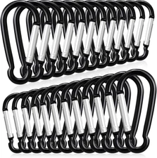 24 PCS Small Carabiner Clips, Spring Snap, Keychains Hooks, 2" Aluminum Ring, Mu