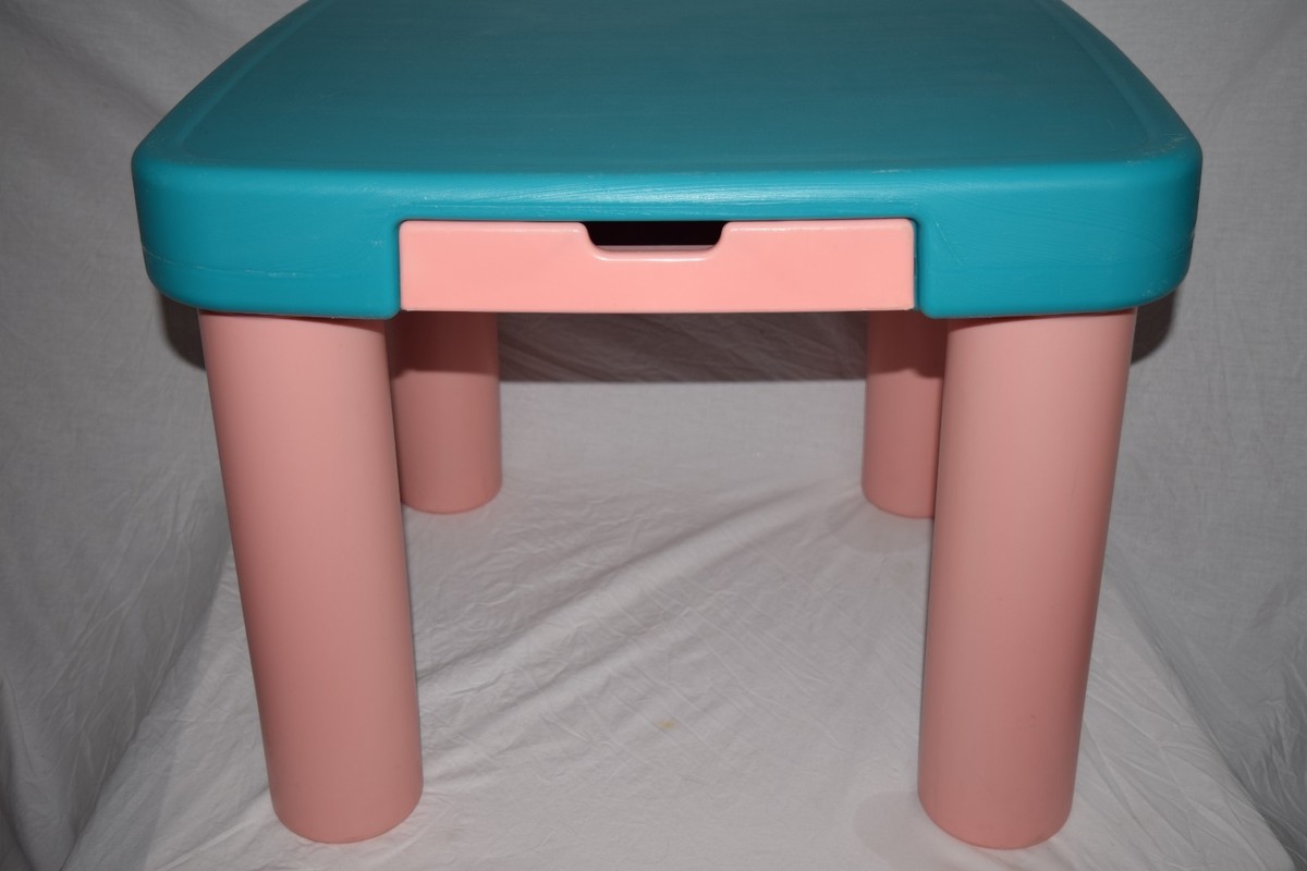 Little Tikes Tykes Vintage Table Chairs Drawer Kids GUC Unique