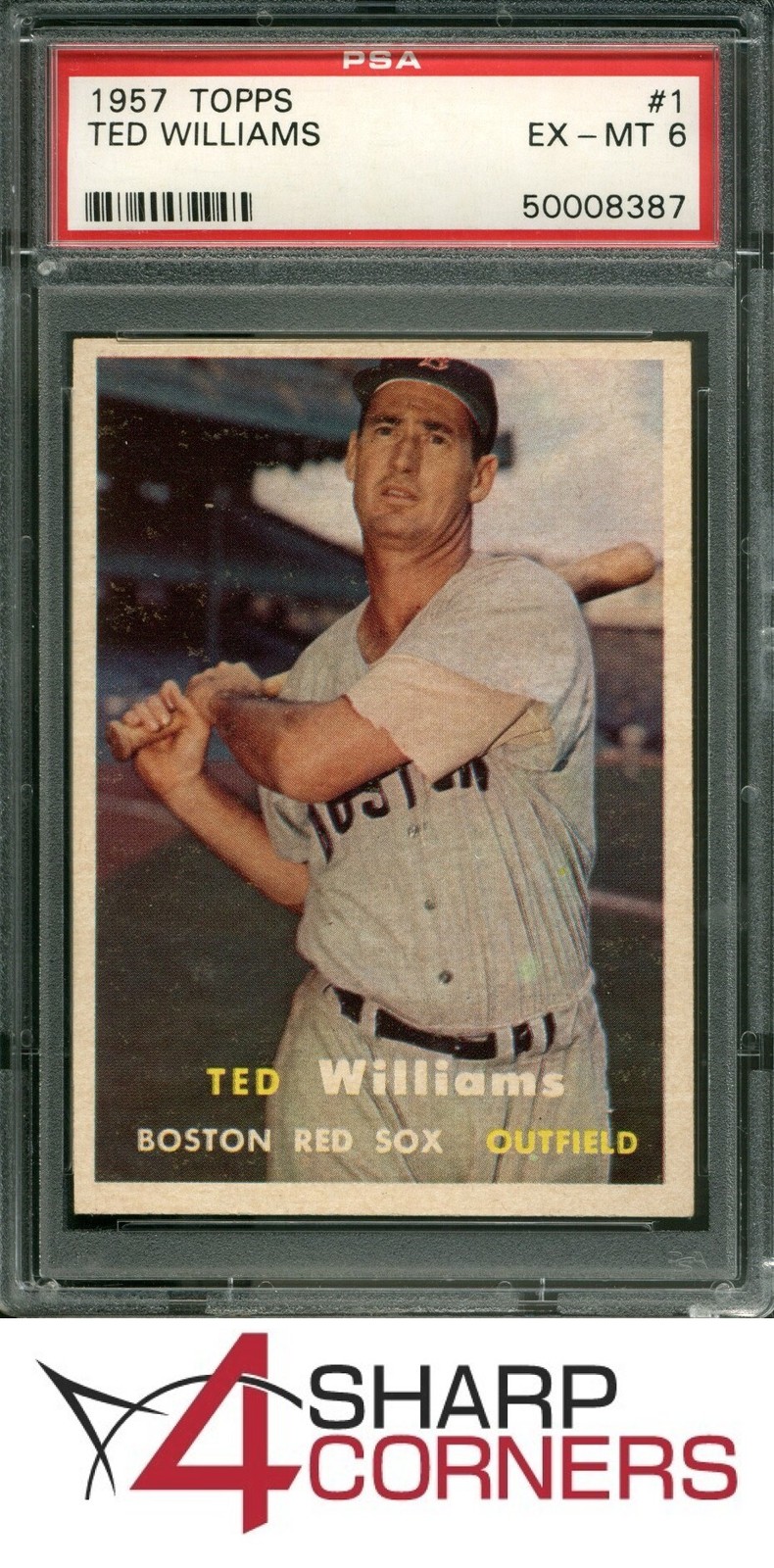 1957 TOPPS #1 TED WILLIAMS RED SOX HOF PSA 6