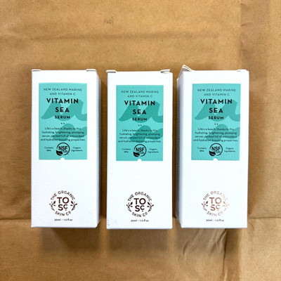 3x The Organic Skin Co Vitamin Sea Serum New Zealand Marine and Vitamin C 30ml