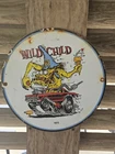 Vintage Wild Child Rat Fink Porcelain Sign - Ed Roth Monster Car Sign