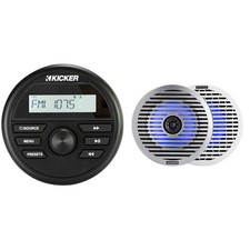 Kicker KMC2 Gauge Mount Marine Grade Receiver  51KM614FL 6.5" Thin-Mount LED...