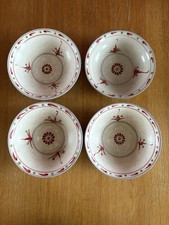 Set Of 4 Large Vintage Vietnamese Bat Trang Bowls Hand Painted 20cm Diameter