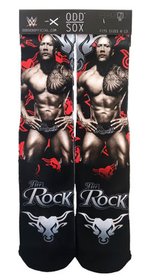 Odd Sox The Rock The Final Boss Crew Socks Mens Size 6-13 Dwayne Johnson WWE