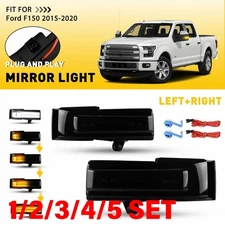 LED Side Mirror Turn Signal Light Lamp For 2015-2020 Ford F-150 Smoked 1-5SET