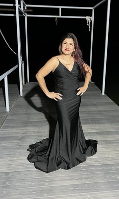 Glamour By Terani Couture Black Shimmer Dress With Straps, Ball Gown - size 8 | eBay Glamour By Terani Couture Black Shimmer Dress With Straps, Ball Gown - size 8 | eBay