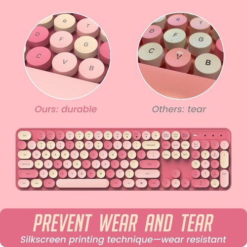Computer Wireless Full-Sized Keyboard Typewriter and 2.4GHz Optical Mouse Combo - Afbeelding 5 van 8