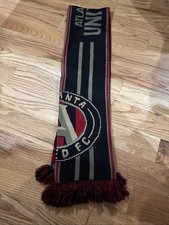 NEW ATLANTA UNITED FC Ruffneck Scarf MLS Soccer Red Black GOLD 7"W 64  L