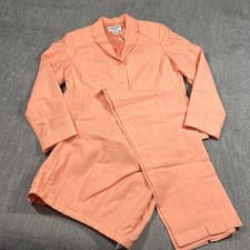 Vtg Pendleton Pant Suit Set W 10 Peach Wool Lined Career Office Classic 90s