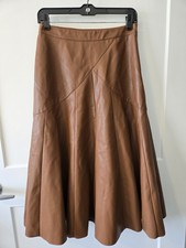 Maeve Anthropologie Size 4 Mariska Midi Skirt GUC Cognac/brown