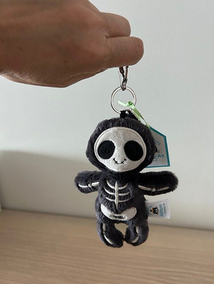 Jellycat Spooky Halloween Skeleton Bob Plush Bag Charm Keychain NWT + Dust Bag