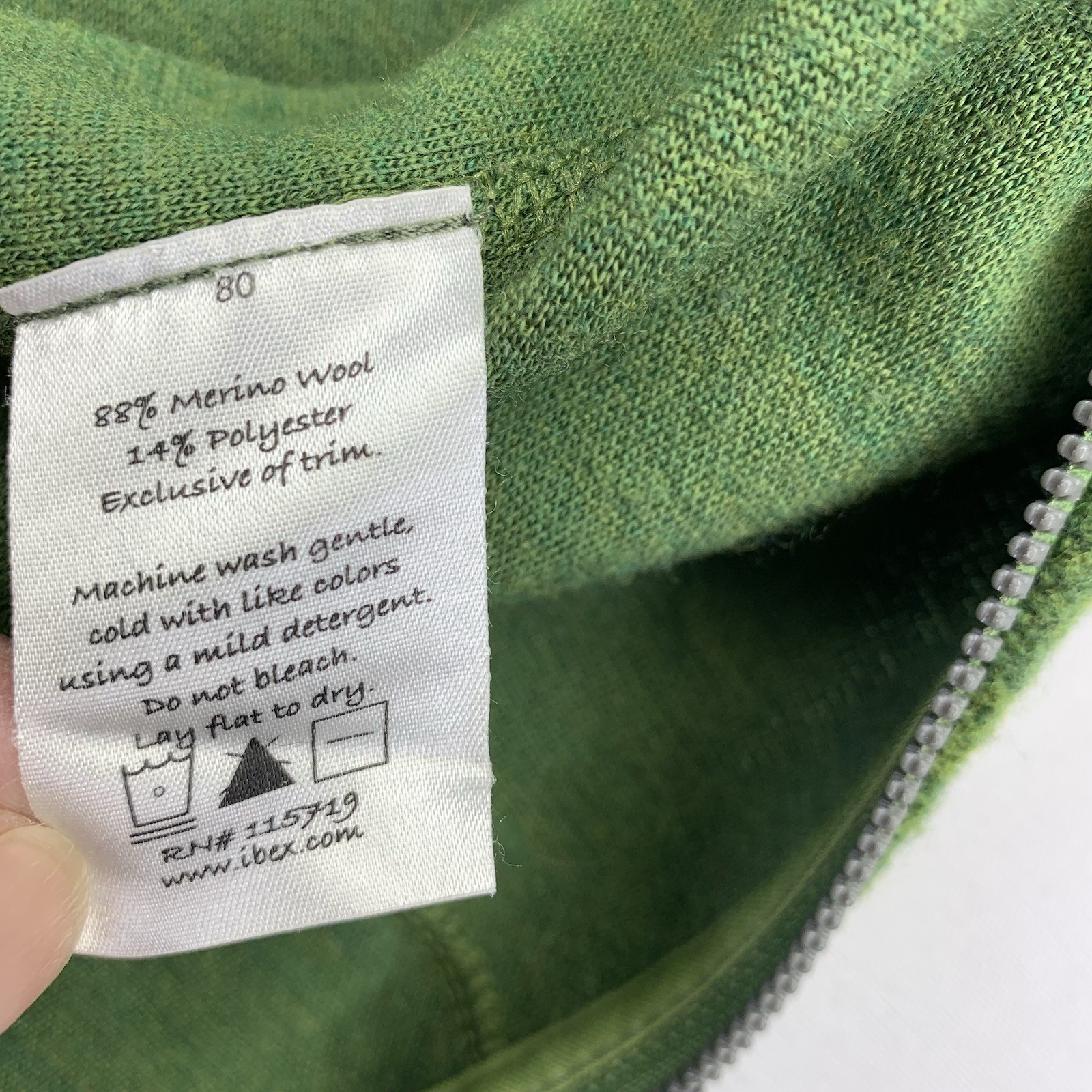 Ibex Merino Boiled Wool Jacket Women Small Full Zip Sweater Jacket Unlined Gree