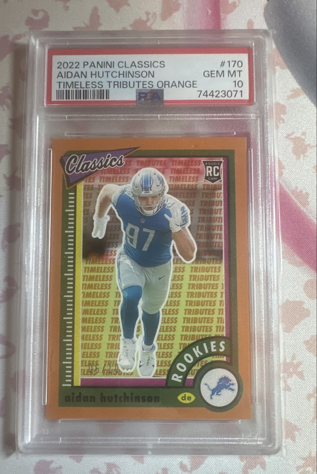 Aidan Hutchinson Panini Classics #170 Timeless Tributes Orange