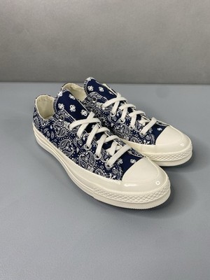 Men s Sz 6 Women s Sz 8 Converse Blue Bandanna Low Top Lifestyle Casual Retro