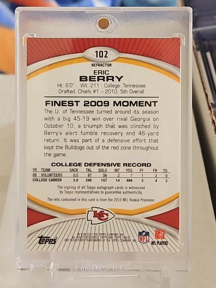 Refrator Topps Finest Eric Berry RPA /50 Kansas City Chiefs - correspondência de cores - Imagem 2 de 2