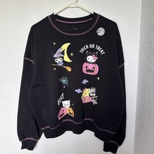 Sanrio Hello Kitty Womens Small Black Halloween Graphic Sweatshirt