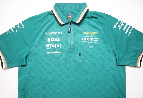 ASTON MARTIN F1 RACING TEAM 2023 1/4 ZIP POLO SHIRT JERSEY HUGO BOSS MEN L LARGE - Picture 3 of 19