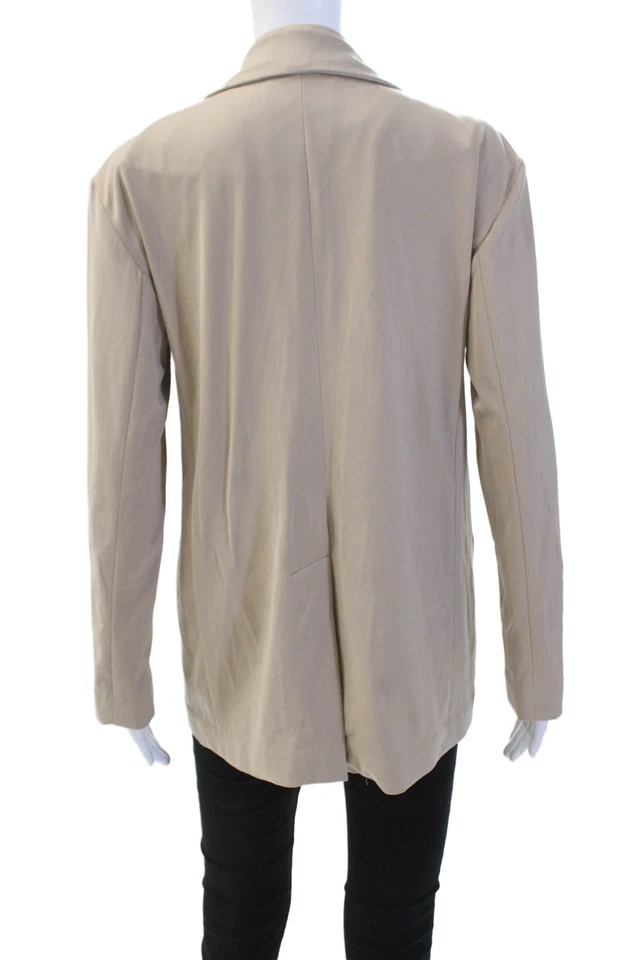 Lou & Grey Womens Notched Lapel Long Sleeve One Button Blazer Beige Size XS - Image 4 of 4