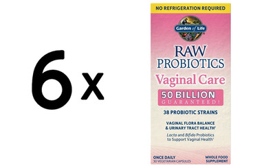6 x Garden of Life Raw Probiotics Vaginal Care - 30 vcaps (319,43 EUR/kg)