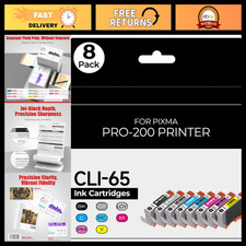 200 Ink Cartridges Compatible for Canon 65 - CLI-65 Pro 8 Pack, High Yield