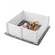 VEVOR Dogs Whelping Box,48x48x18.1",Plastic PVC Puppies Playpen with Height