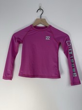 Billabong Girls Long Sleeve Rashguard Swim Top Pink Size 5