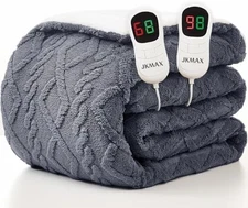 Heated Electric Blanket Queen 10 Heat Levels Grey
