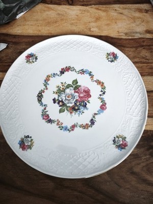 Schumann Arzberg Bavaria große Kuchenplatte 31 cm Servierplatte Blumen Porzellan