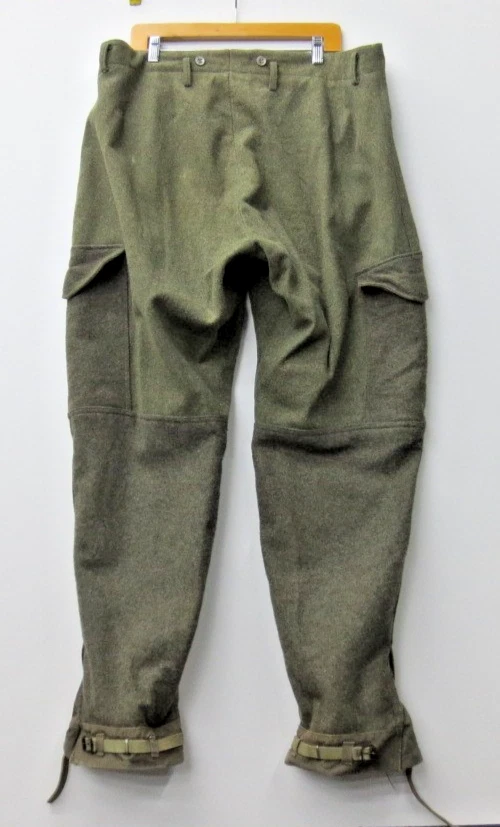 VINTAGE 40s WWII Swedish Wool Cargo Pants Men's Size 40x32 Heavy Army Military - Image 2 of 4