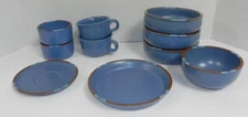 10 Piece Assorted Dansk Mesa Blue Bowls Cups Saucers