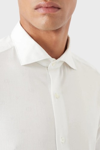 EMPORIO ARMANI $245 Men's Cotton Long Sleeve Button Down Dress Shirt White NEW